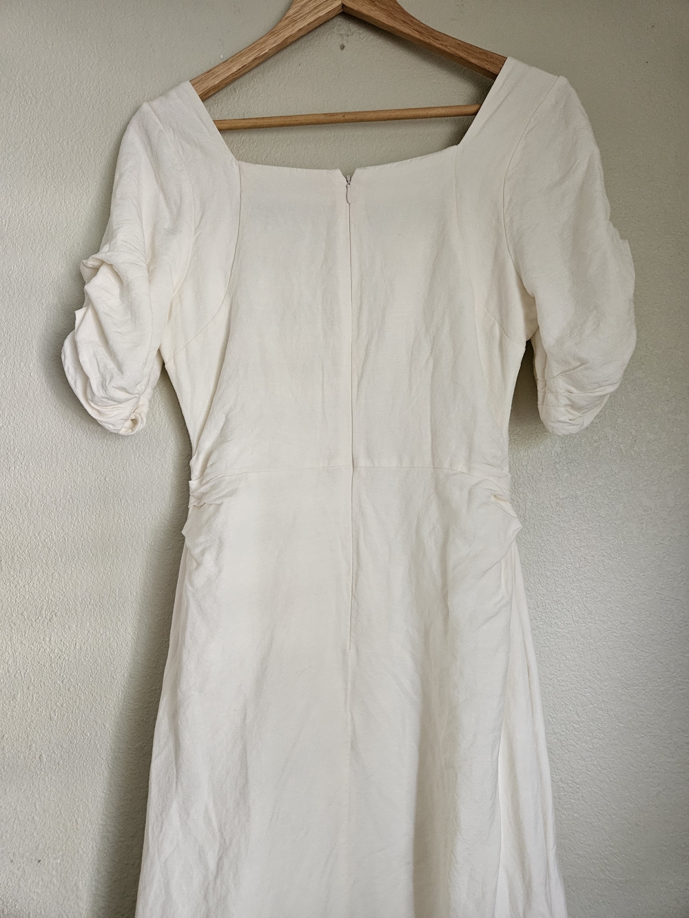 LOFT Cream Button-Front Women's Dress - Picture 6 of 9